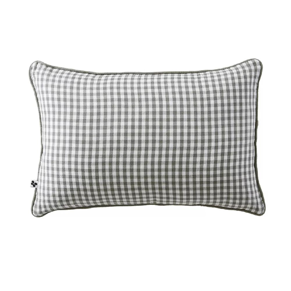 eminza Coussin rectangulaire gaze de coton (40 x 60 cm) Vickie Vert romarin
