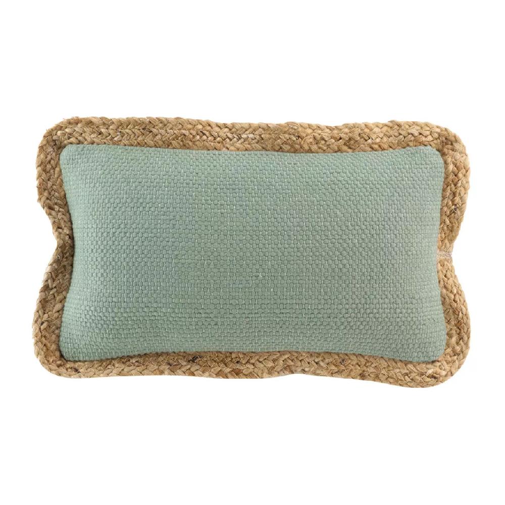 eminza Coussin rectangulaire jute et coton (30 x 50 cm) Akina Vert sauge