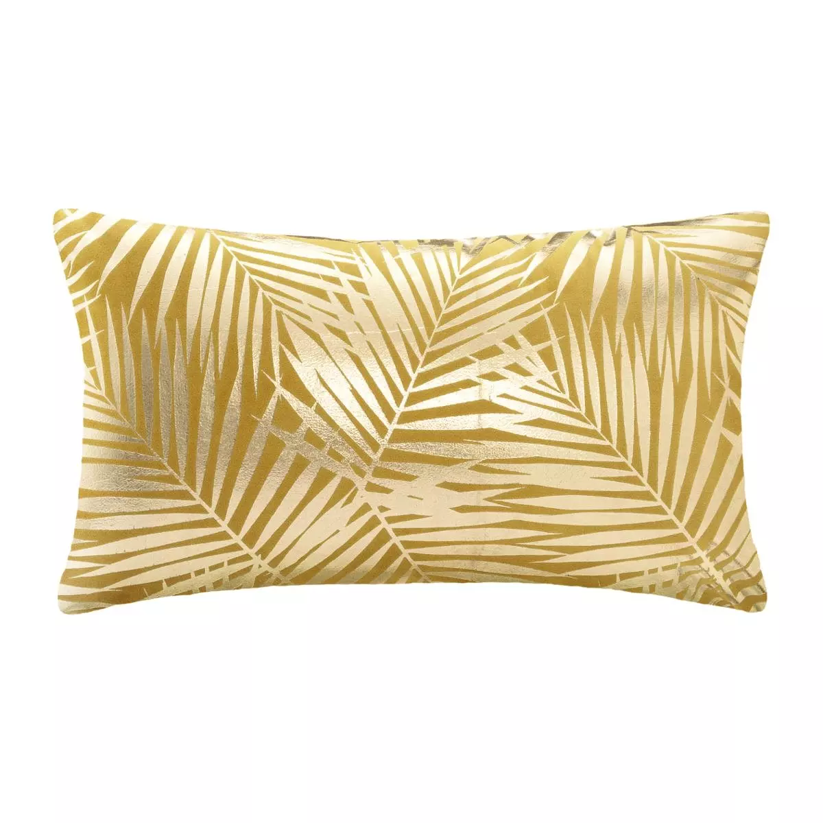 eminza Coussin rectangulaire velours (30 x 50 cm) Or Tropic Jaune ocre