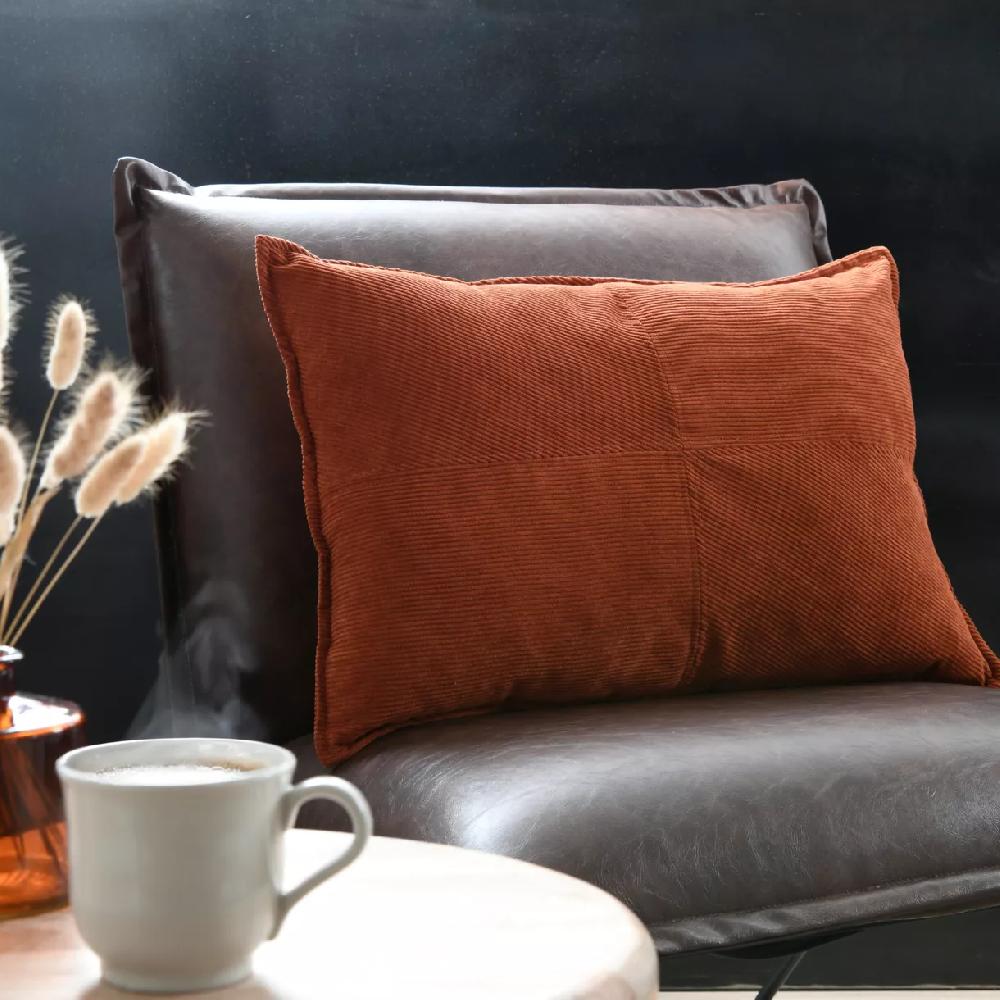 eminza Coussin rectangulaire velours (40 x 60 cm) Dandy Terracotta
