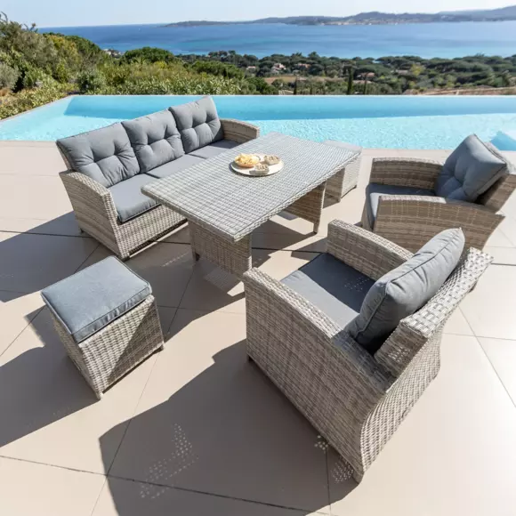 Eminza Coussins De Remplacement Pour Salon De Jardin Tivoli - Gris Foncé
