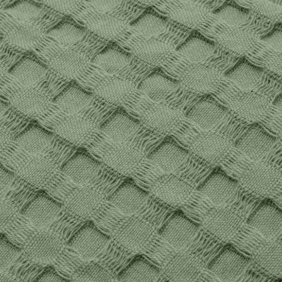 Eminza Couvre-lit Coton Nid D'abeille (180 X 220 Cm) Maya Vert Romarin