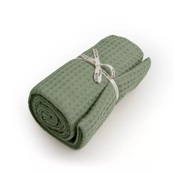 Eminza Couvre-lit Coton Nid D'abeille (180 X 220 Cm) Maya Vert Romarin