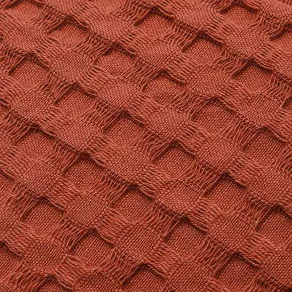 Eminza Couvre-lit Coton Nid D'abeille (220 X 250 Cm) Maya Terracotta