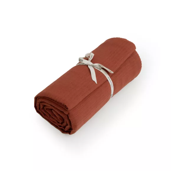 Eminza Couvre-lit Coton Tissé (180 X 220 Cm) Léa Terracotta