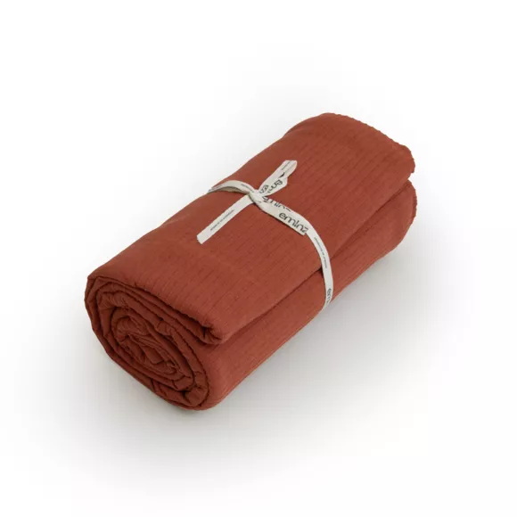 Eminza Couvre-lit Coton Tissé (220 X 250 Cm) Léa Terracotta