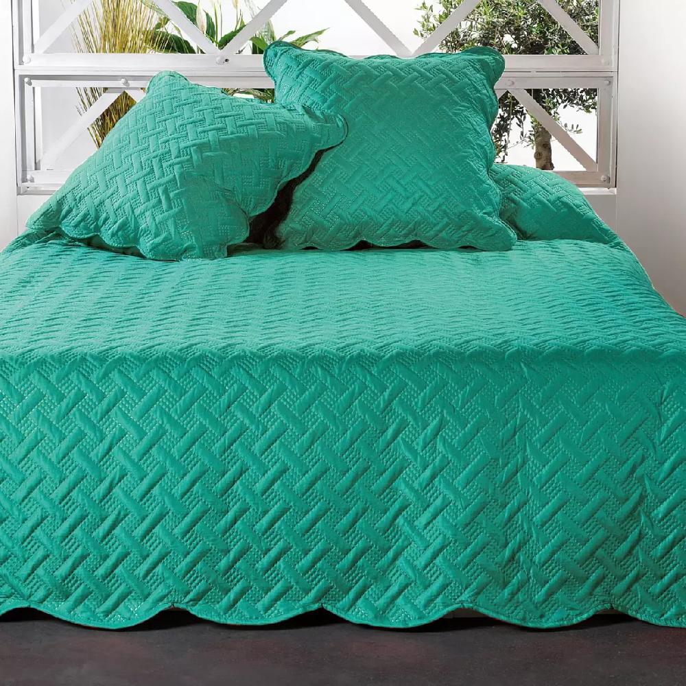 eminza Couvre-lit et taies d'oreiller (250 x 260 cm) Californie Vert