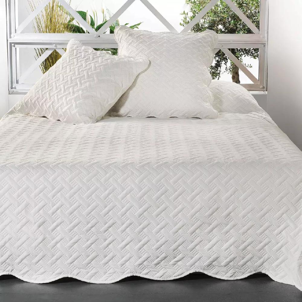 eminza Couvre-lit et taies d'oreiller (250 x 260 cm) Californie Beige