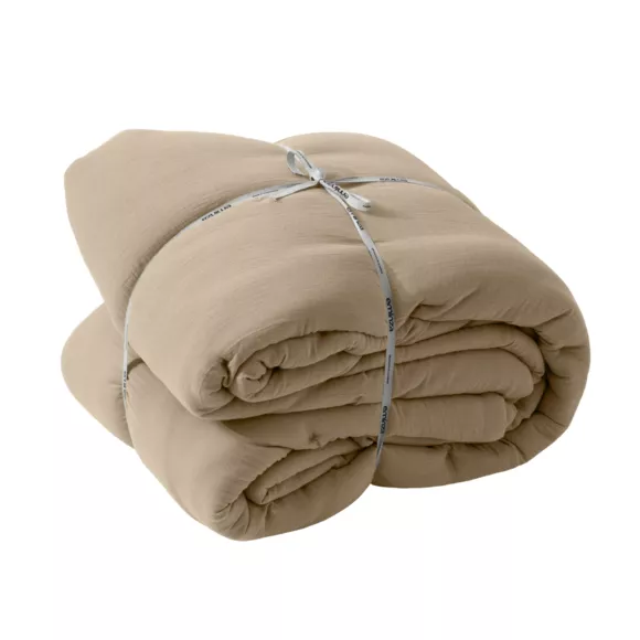 Eminza Couvre-lit Matelassé Gaze De Coton (260 X 240 Cm) Gaïa Ficelle