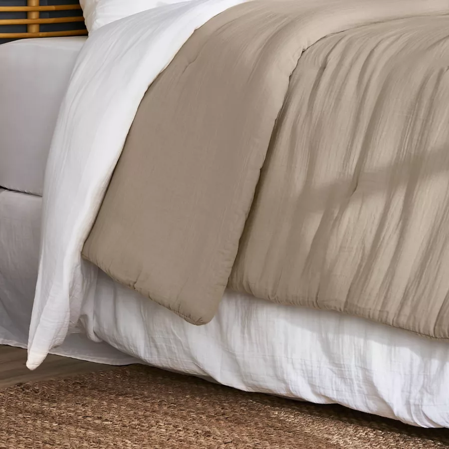 Eminza Couvre-lit Matelassé Gaze De Coton (260 X 240 Cm) Gaïa Ficelle