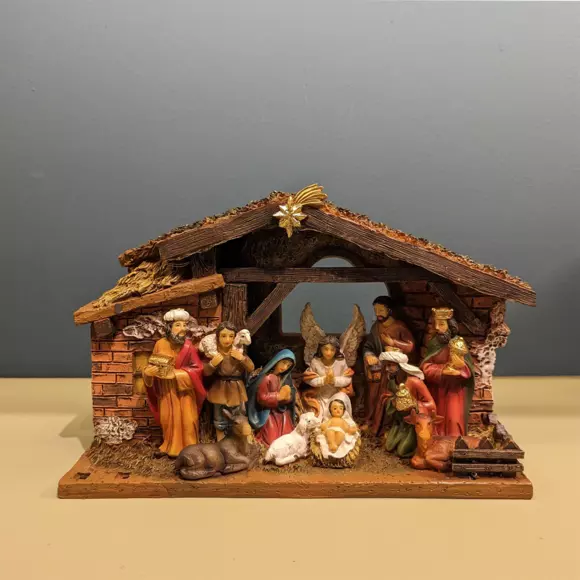 Eminza Crèche De Noël Complète Et Lumineuse (H15 Cm) Sainte-Julia