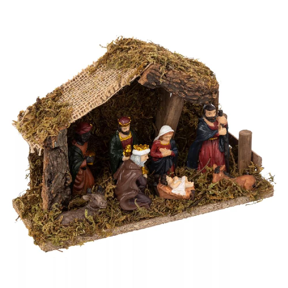 eminza Crèche de Noël complète et lumineuse (H20 cm) Saint-Esteban