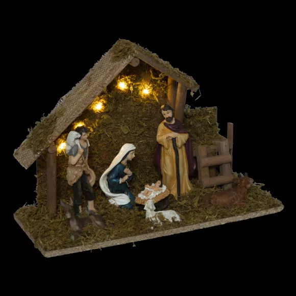 Eminza Crèche De Noël Complète Et Lumineuse (H30 Cm) Sainte-Paloma