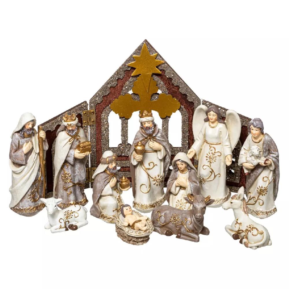 eminza Crèche de Noël complète (H25 cm) Sainte-Nathalie