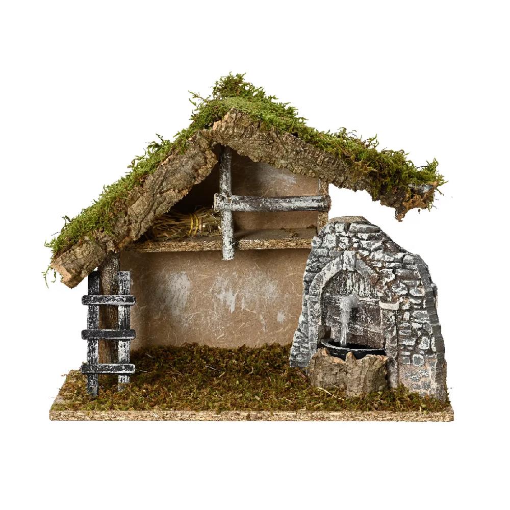 eminza Crèche de Noël vide avec fontaine (H24 cm) Sainte-Albane