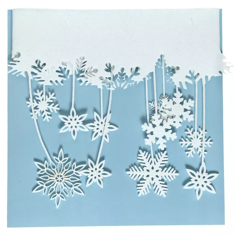 eminza Décor de Noël pour fenêtre (L180 cm) Ciel d'hiver