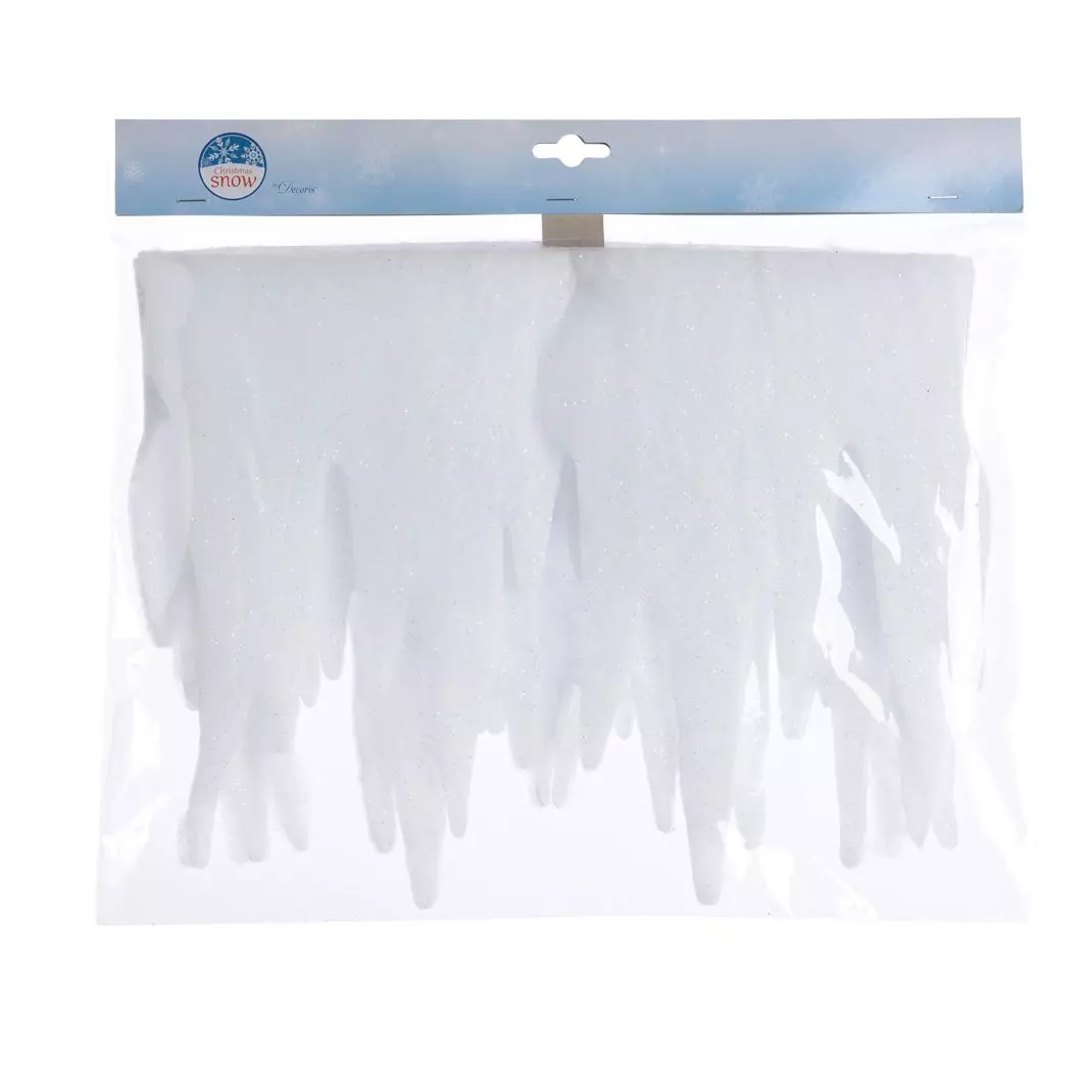 eminza Décor de Noël pour fenêtre (L200 cm) Stalactite Blanc