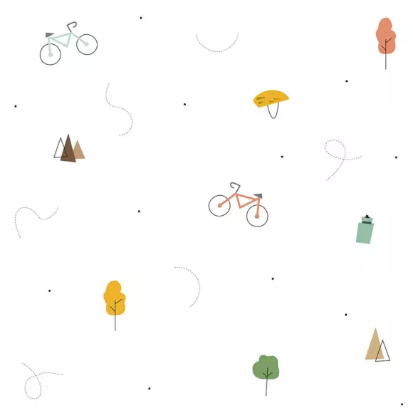 Eminza Décoration Murale Adhésive (130 X 260 Cm) Bike Multicolore