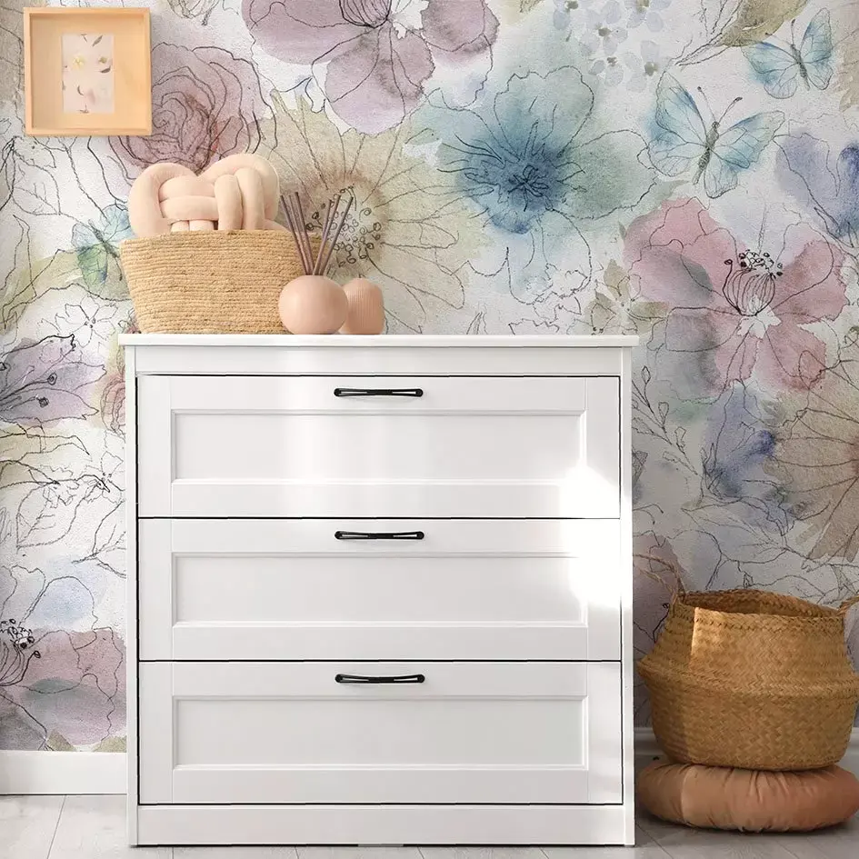 eminza Décoration murale adhésive (257 x 260 cm) Florelie Multicolore