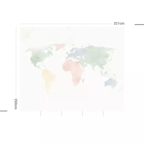 Eminza Décoration Murale Adhésive (321 X 260 Cm) Cute World Multicolore