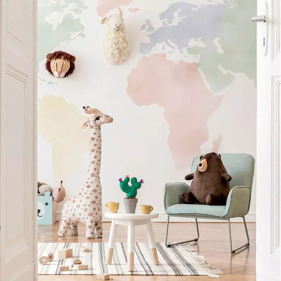 eminza Décoration murale adhésive (321 x 260 cm) Cute World Multicolore