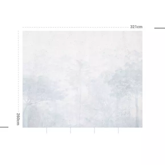 Eminza Décoration Murale Adhésive (321 X 260 Cm) Dream Forest Bleu