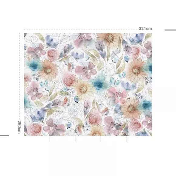 Eminza Décoration Murale Adhésive (321 X 260 Cm) Florelie Multicolore