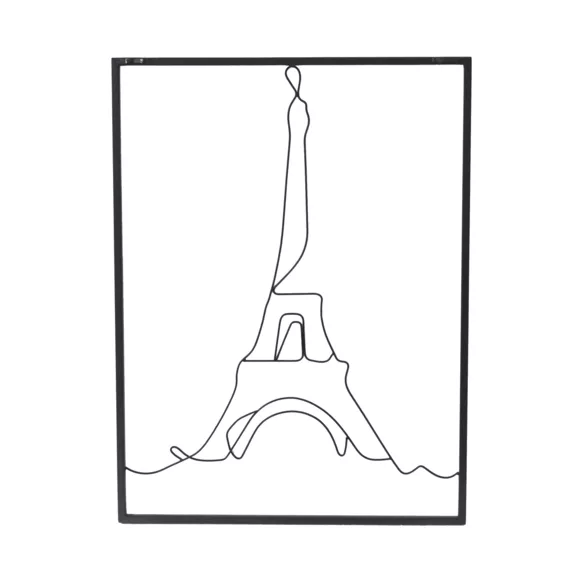Eminza Décoration Murale En Métal (H45 Cm) Tour Eiffel Noir