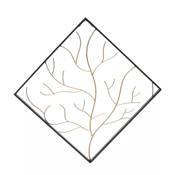 Eminza Décoration Murale En Métal (H49 5 Cm) Arbre Contemporain Noir Et Doré