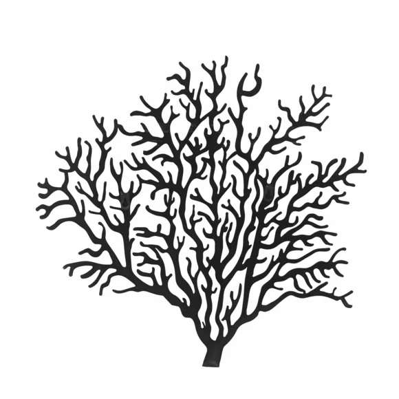 Eminza Décoration Murale En Métal (H56 Cm) Corail Noir