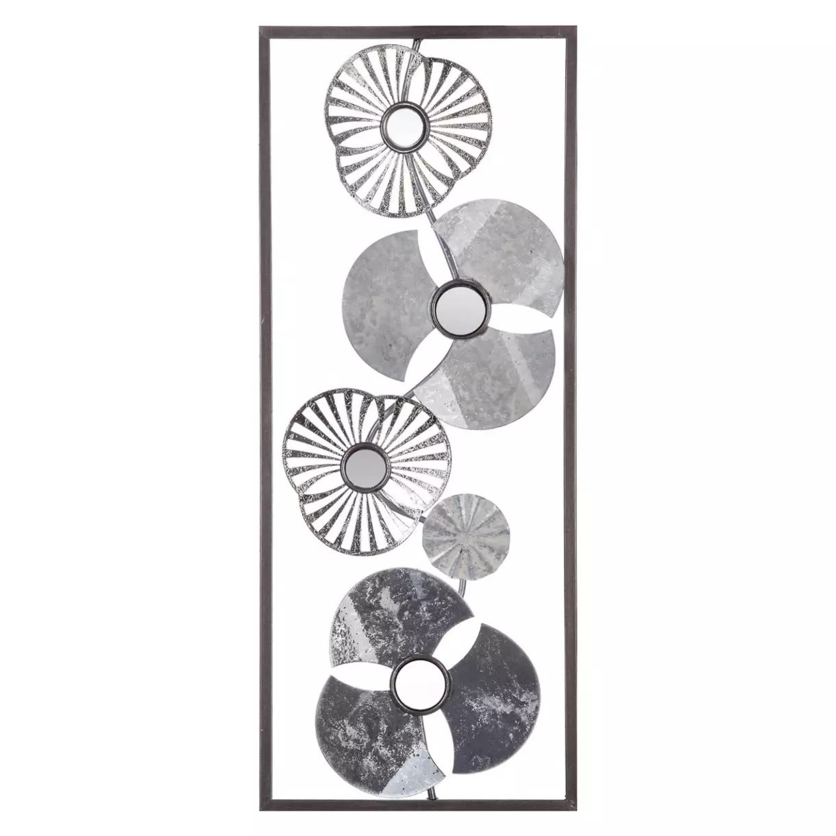 eminza Décoration murale en métal (H61 cm) Flora Argent
