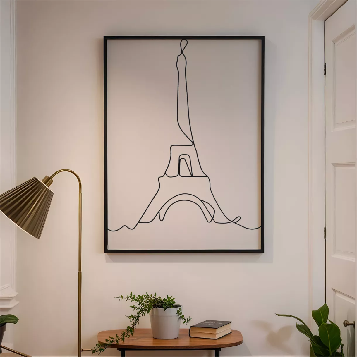 eminza Décoration murale en métal (H80 cm) Tour Eiffel Noir