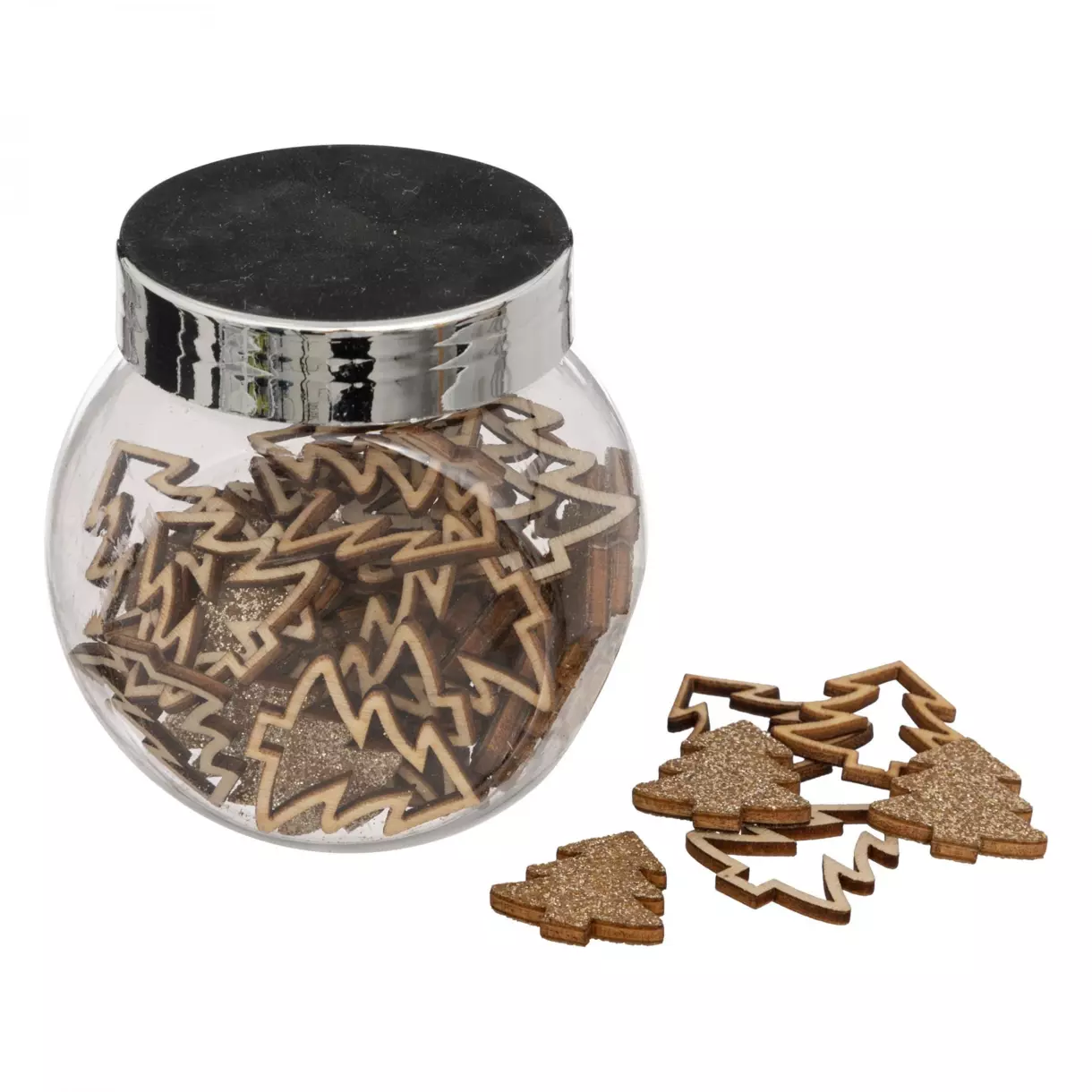 eminza Décorations à parsemer (20 gr) Petits sapins en bois