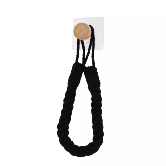 Eminza Dérouleur De Papier - Porte Serviette Adhésif Easy Chic Corde Noir