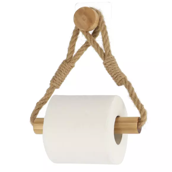Eminza Dérouleur De Papier Toilette Adhésif Bambou Et Corde Easy Chic Naturel