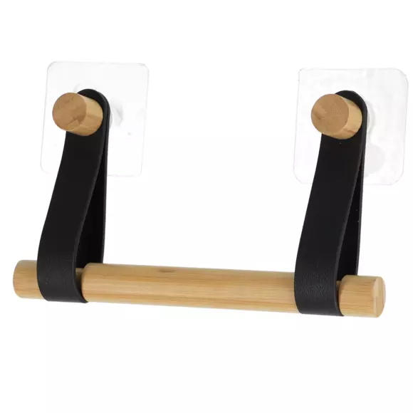 Eminza Dérouleur De Papier Toilette Adhésif Easy Chic Simili Cuir Noir