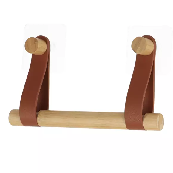 Eminza Dérouleur De Papier Toilette Adhésif Easy Chic Simili Cuir Caramel