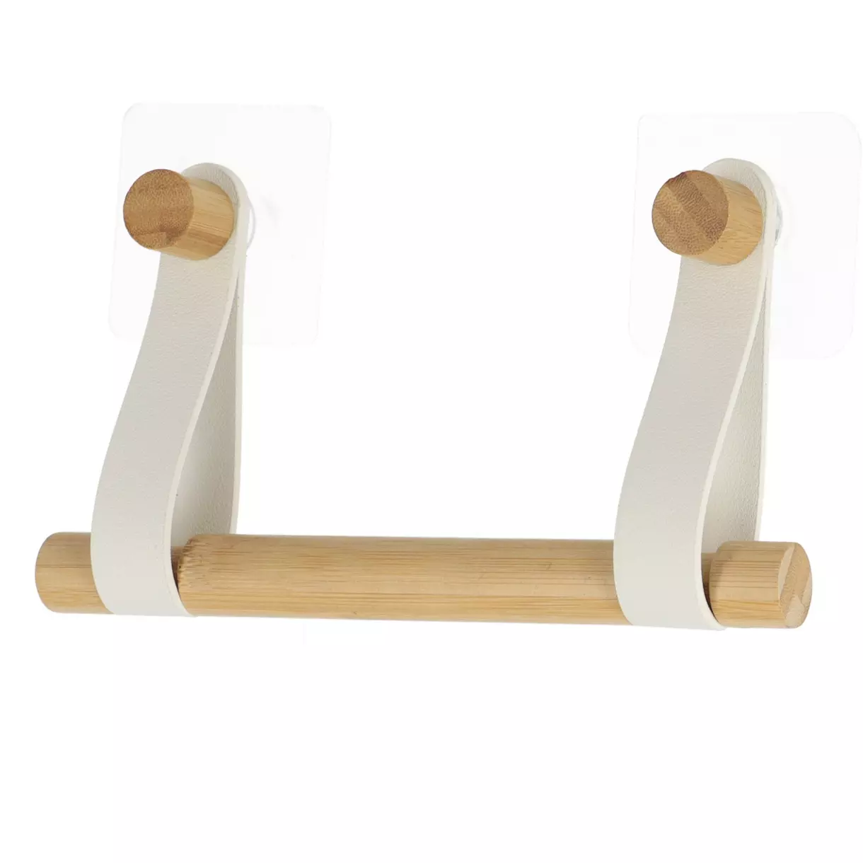 eminza Dérouleur de papier toilette adhésif easy Chic simili cuir Blanc
