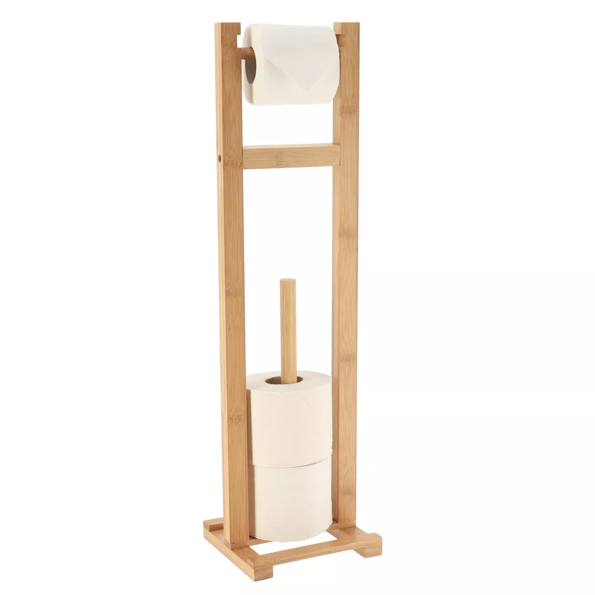 eminza Dérouleur papier toilette avec réserve Nature bambou