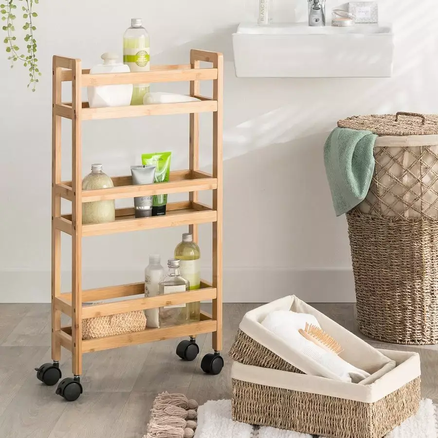 eminza Desserte 3 niveaux bambou (H74 5 cm) Pia Naturel