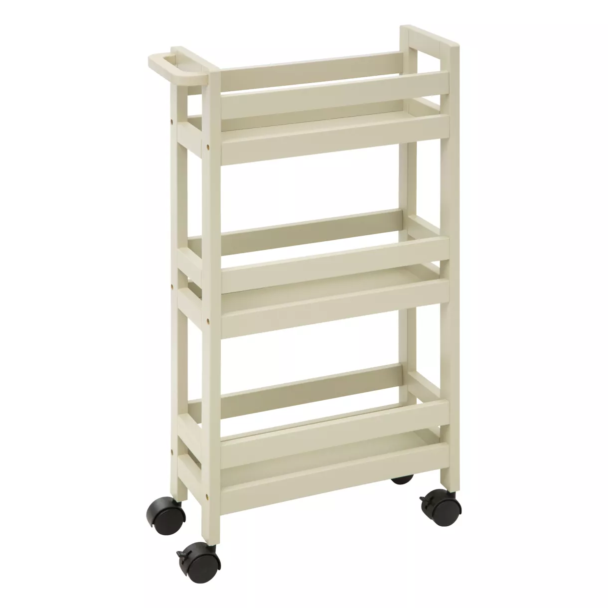 eminza Desserte à roulettes 3 niveaux (40 x 15 x 75 cm) Colorama Beige