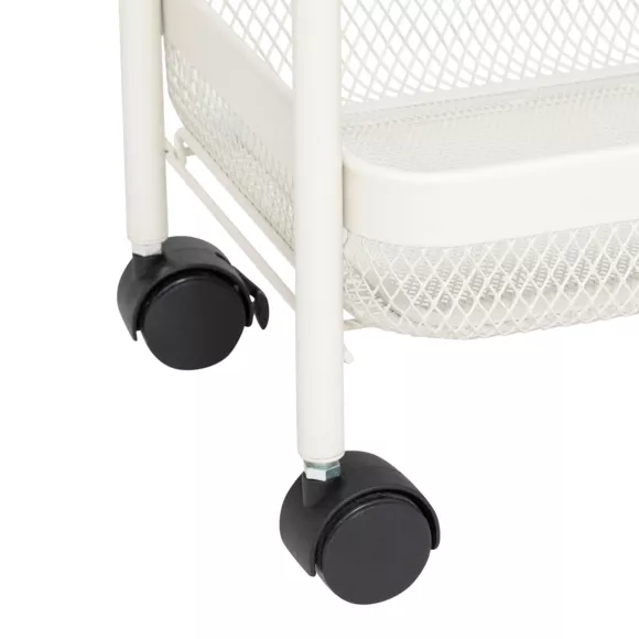 Eminza Desserte à Roulettes 3 Niveaux En Métal (H75 Cm) Mayaj Beige