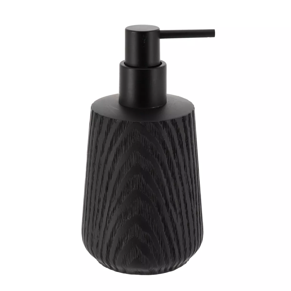 eminza Distributeur de savon effet bois (350 ml) Scandi noir