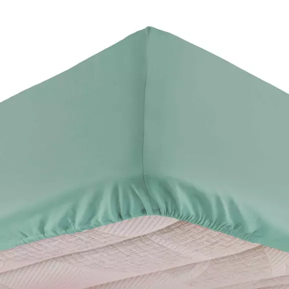 Eminza Drap Housse Coton Lavé (160 X 200 Cm) Linette Vert Sauge