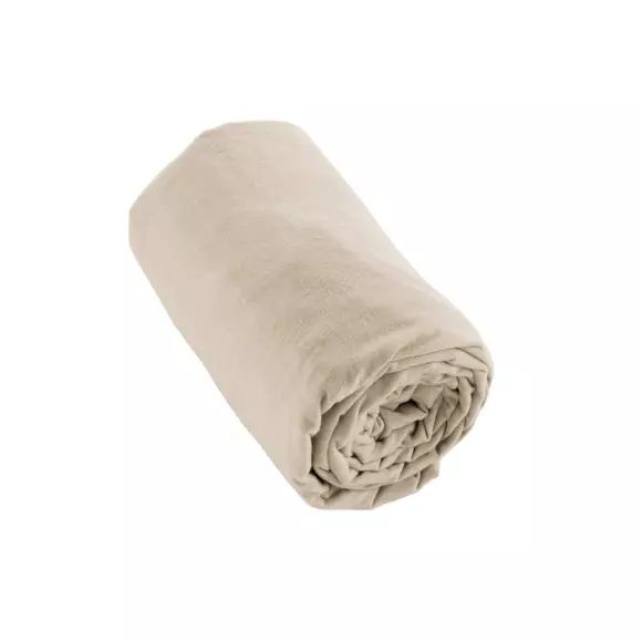 Eminza Drap Housse Flanelle De Coton (180 X 200 Cm) Théa Beige