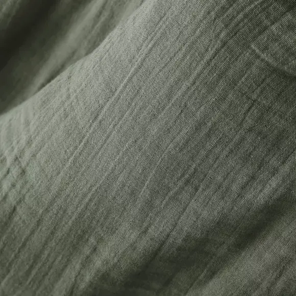 Eminza Drap Housse Gaze De Coton (160 X 200 Cm) Gaïa Vert Romarin