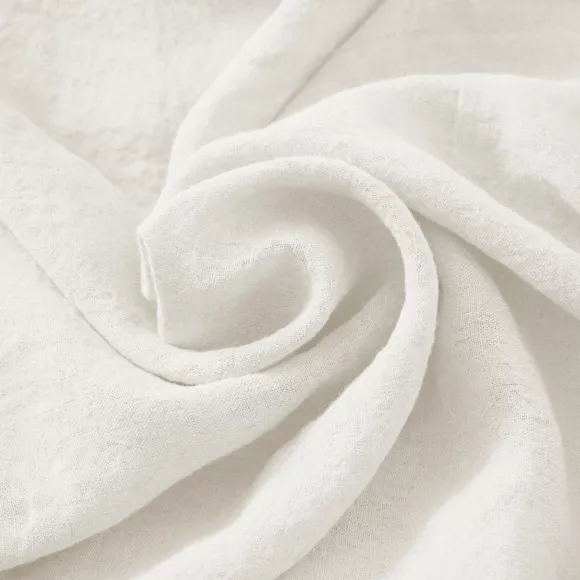 Eminza Drap Housse Lin Lavé (140 X 190 Cm) Louise Blanc