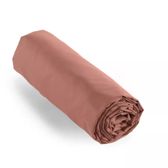 Eminza Drap Housse Percale De Coton (160 X 200 Cm) Cali Bois De Rose