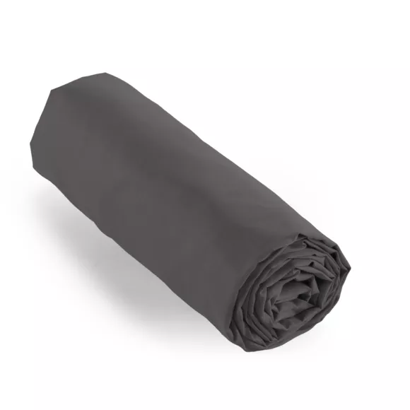 Eminza Drap Housse Percale De Coton (90 X 190 Cm) Cali Gris Anthracite
