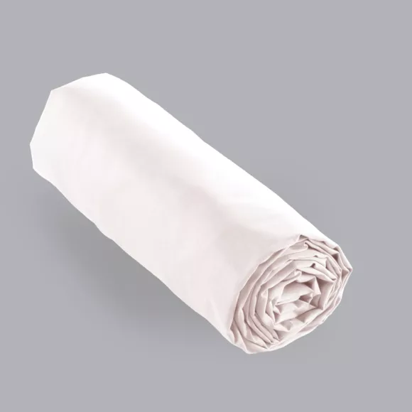 Eminza Drap Housse Percale De Coton (90 X 200 Cm) Cali Rose Poudré
